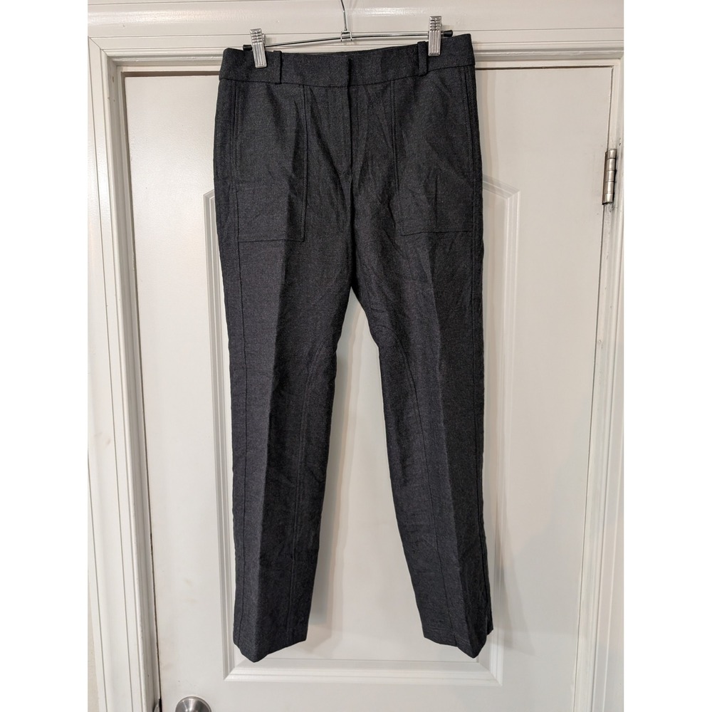 Joseph Tanaka Flannel Stretch Wool Cashmere Trousers Grey Slim Pants Size 36